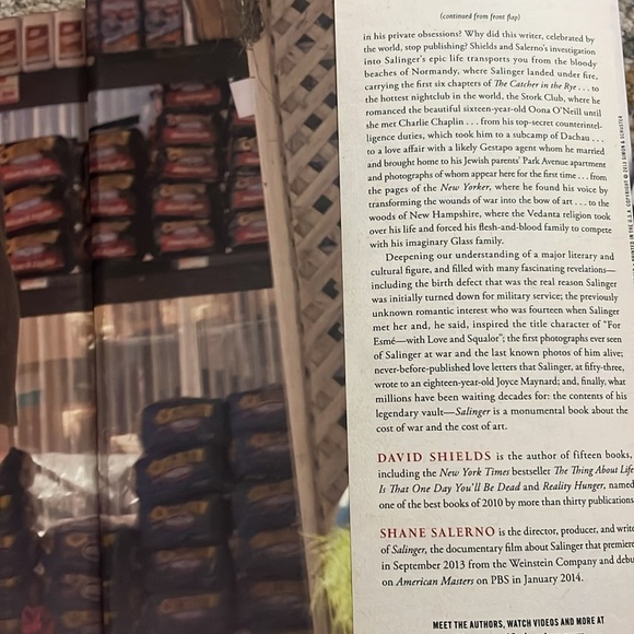 SALINGER Official Book of the Documentary Film DAVID SHIELDS HCDJ 1ST/1ST print - Picture 14 of 16